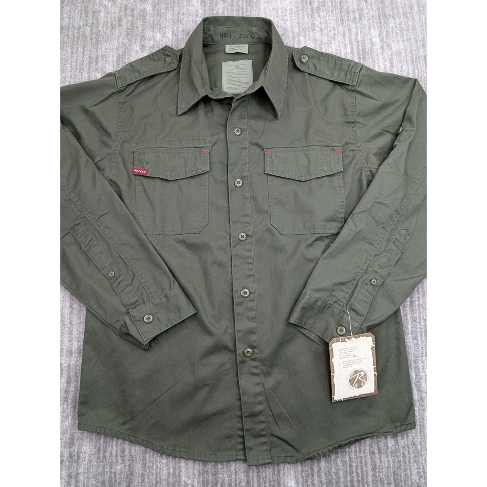 Rothco Vintage Vietnam ERA Olive Drab RipStop Fatigue Shirt 2568 Mens Medium NWT